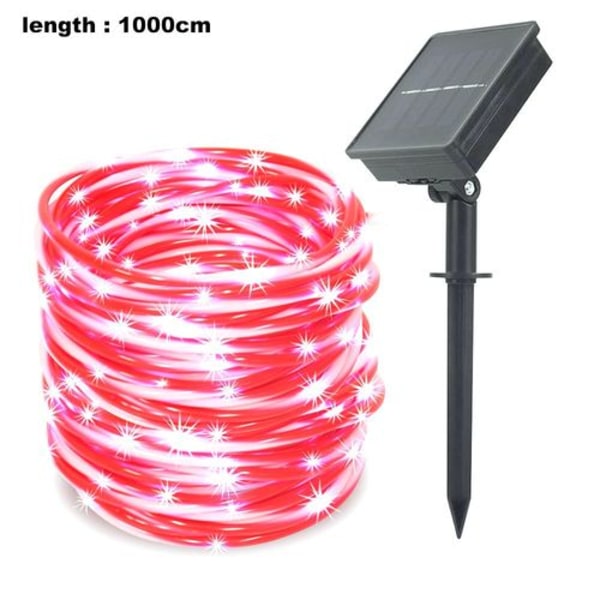 Solcellsbelysning för utomhusbruk 33 fot 100 LED karamellfärgade lampor