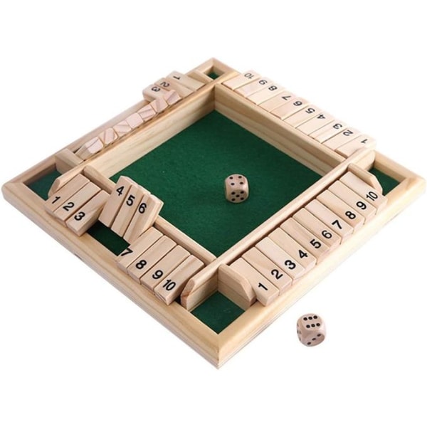 Kitchnexus Deluxe 4-Player Shut The Box Træspil Klassisk