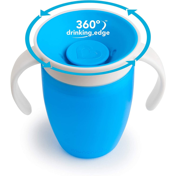 set of 2 Miracle 360 learning cup -green/blue -207 ml Mom's good helper 360 ° baby baby child drinking cup learning drinking cup baby anti-choking cup