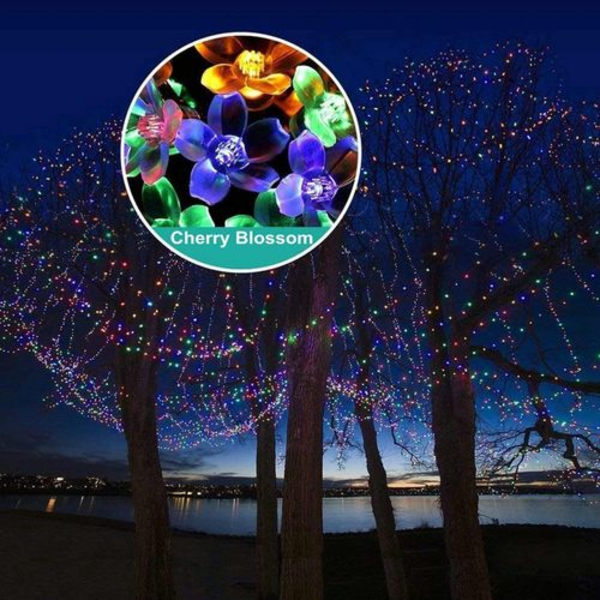Solcelledrevne fe-lys udendørs blomster, 6,5 m 30 LED-lys fe-lys solcelledrevne udendørs 8 tilstande