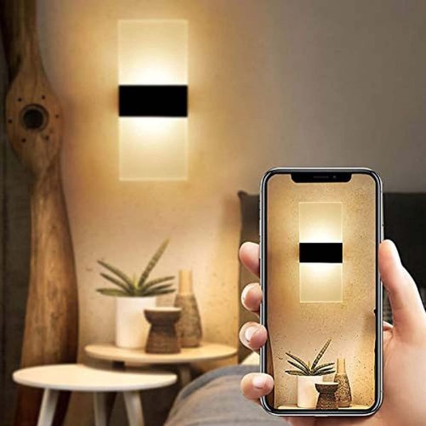 Batteridriven inomhusvägglampa med strömbrytare, batteridriven vägglampa LED-lampa USB