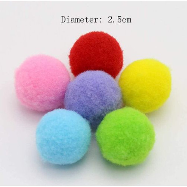 Paket med 70 kattleksak bollar, skumgummi kattleksak bollar, färgglada kattleksak bollar, pompom bollar, S