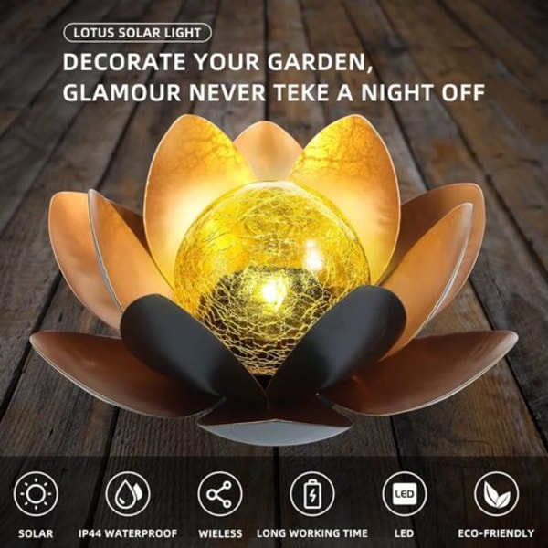 Hagesollampe Dekorasjon Sol Lotus LED Sol Lotus Lampe Lotus Sol