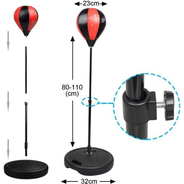 Abree Punching Ball Nyrkkeilysetti Nyrkkeilyhanskoilla Pumpulla Lapsille Nuorille Korkeudensäätö