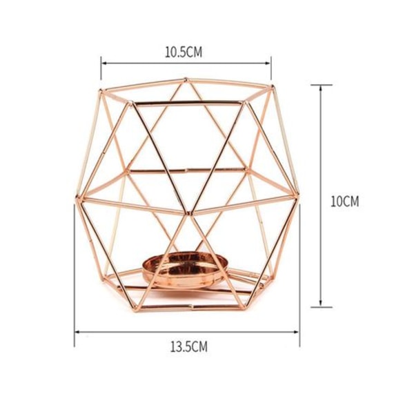 Tealight-holder i metall - sett med 2 geometriske telys