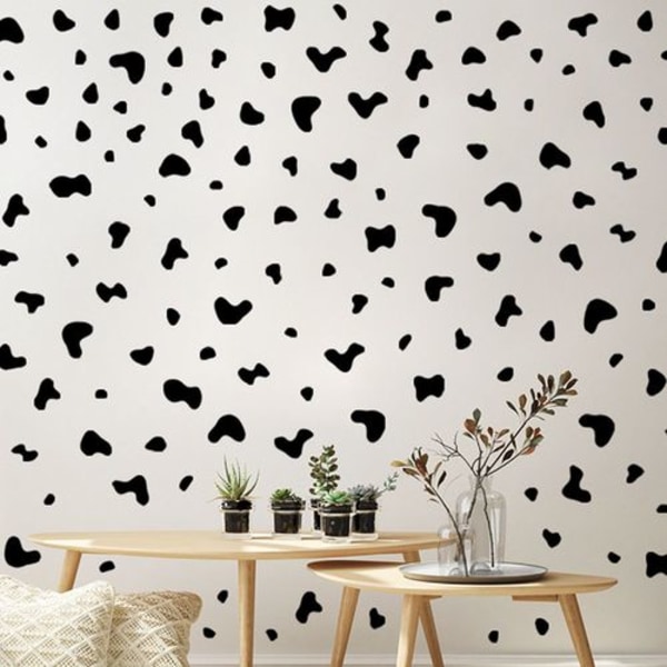 Suuret mustat lehmän seinätarrat Kuori ja kiinnitä moderneja seinätarroja