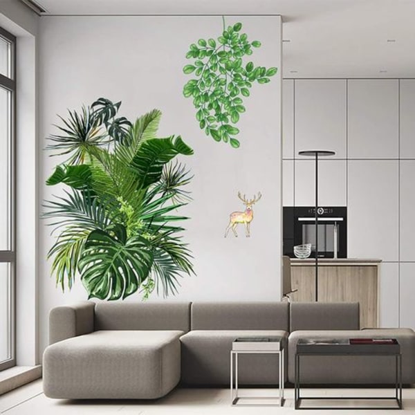 Grønne planter wallstickers, aftagelige vandtætte wallstickers med friskhed