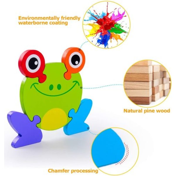 Rolimate 3D barns träpussel plug-in pussel montessori leksak i trä