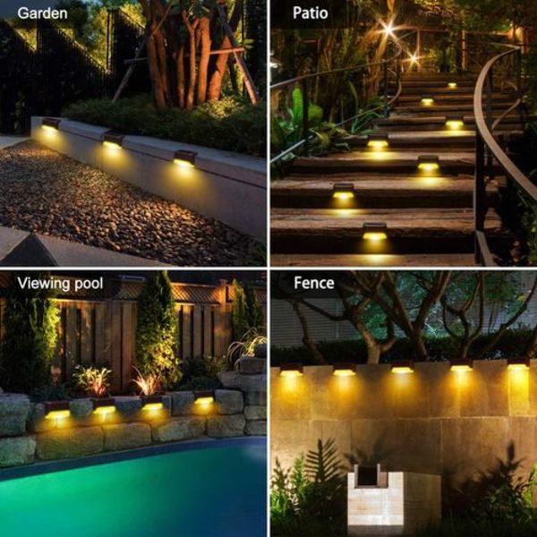 LX-8PCS Solcells 1LED Brun Skal Varm Ljus Staketljus