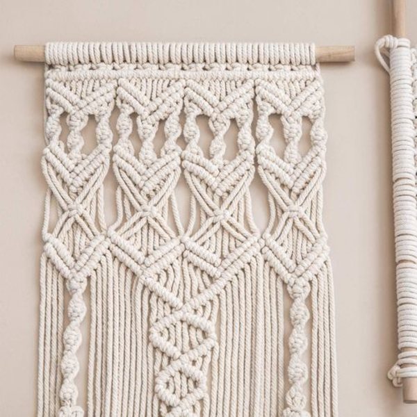 Seinälle ripustettava boho-tyyliin seinävaate, kudottu geometrinen seinätaide
