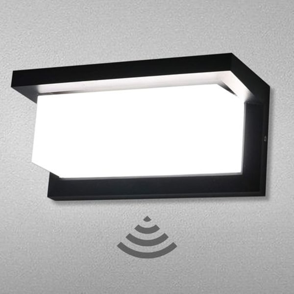 Utomhus LED vägglampa med rörelsesensor, IP65, vattentät, modern