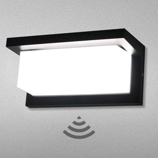 Utomhus LED-vägglampa med rörelsesensor, IP65, vattentät, modern