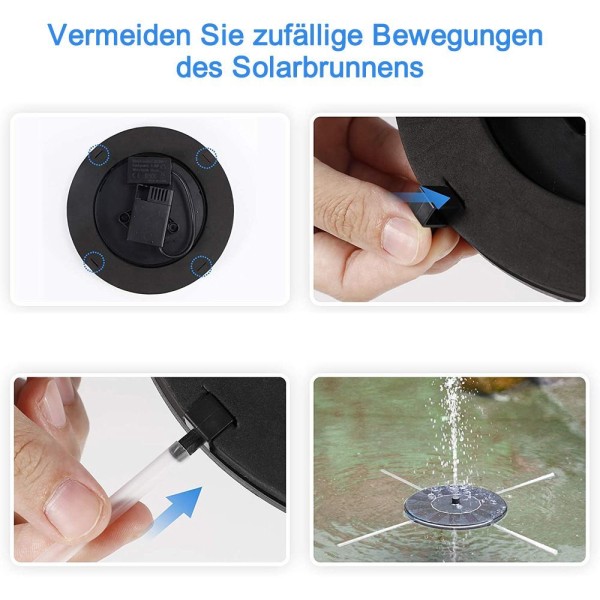Solcellsfontän, solcellsfontän dammpump solcell för utomhusbruk med 4