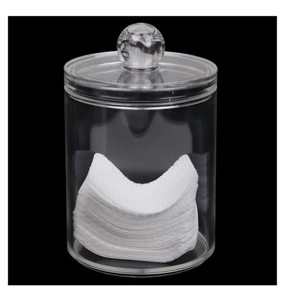 Akryl bomuldsvatpind opbevaring bomuldspude dispenser make up organizer med låg,