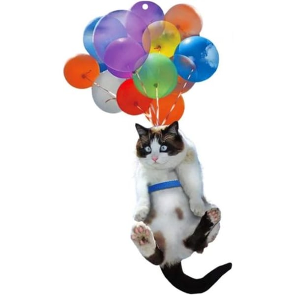 Kattebil hængende pynt med farverig ballon, kreativ bilvedhæng interiør