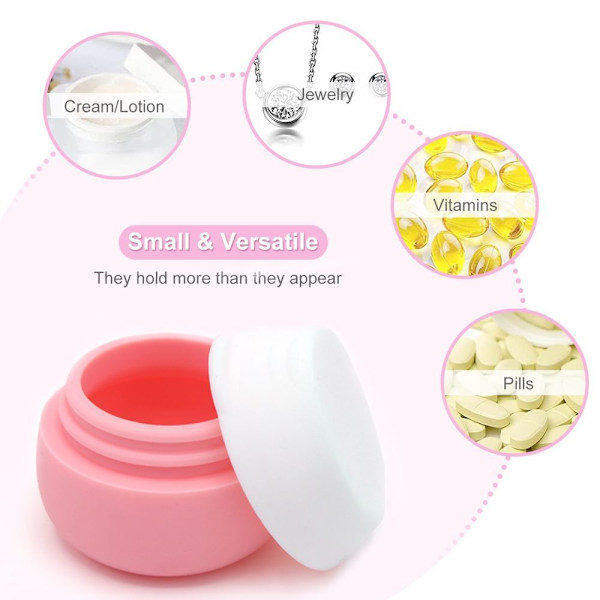 4 st 20 ml reseförpackning låda silikon medicinlåda rosa