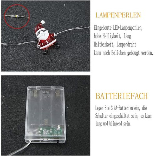 Joulupukki-valosarja 3M 30 LED - paristokäyttöinen ja vedenpitävä