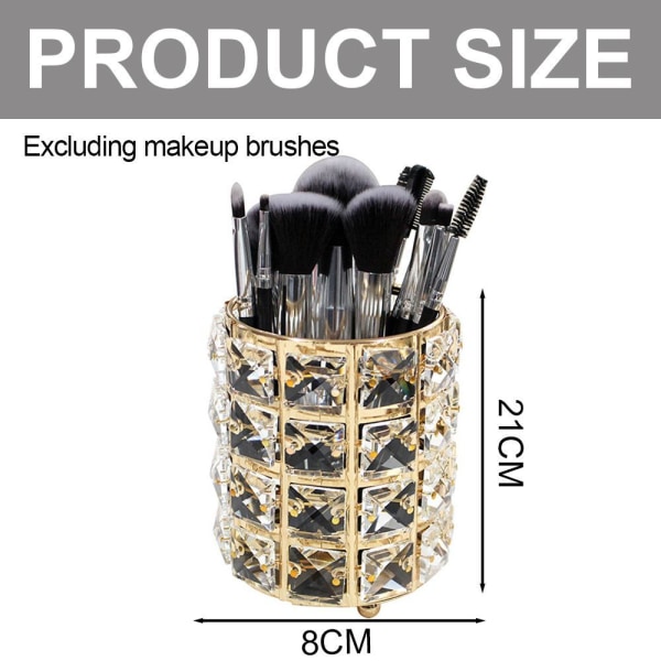 Akryl Makeup Penselholder Organizer Klar Pen Guld