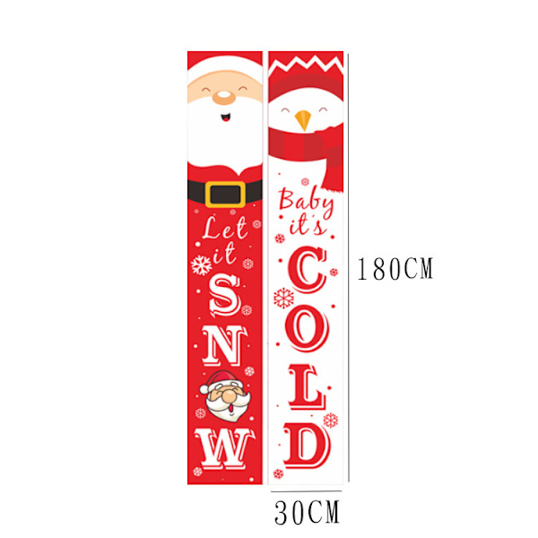 Julebanner Juledekorasjon Rød Veranda Skilt fra Velkommen God Jul og Julete Dekor