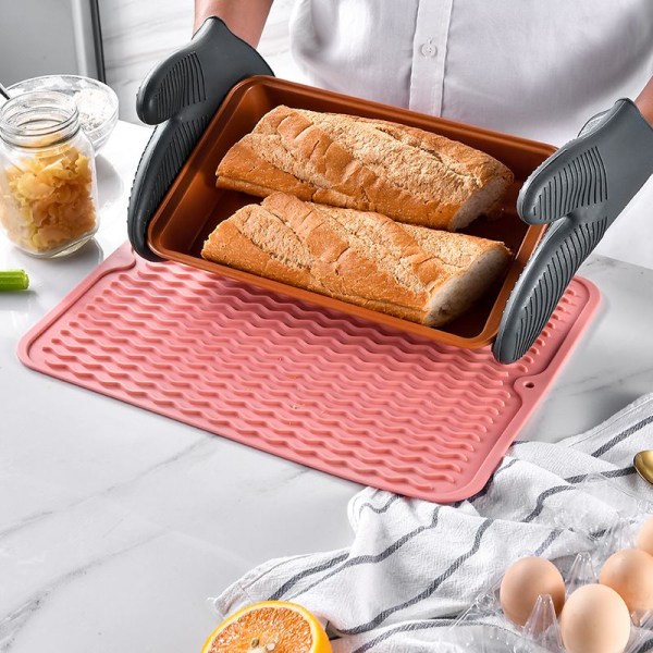 40,5*31cm, (grønn stor oppvaskmatte - tykk vaskematte for rask tørking, tørkematte med svampbørste, BPA-fri, sammenleggbar oppvaskstativ - sklisikker
