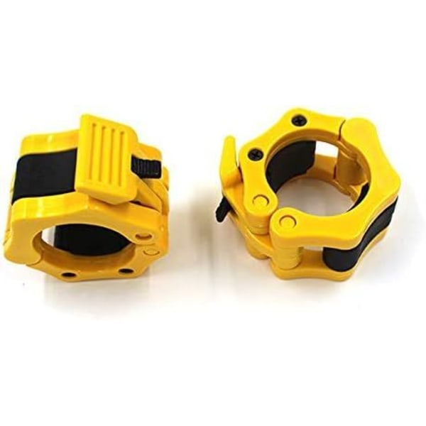 Pack of 2 yellow dumbbell bar buckles