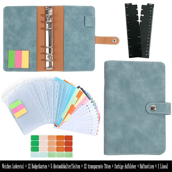 A6 Budget Binder Set - Budget Planner med folie kontantkuvert, besparingsutmaning budgetplan