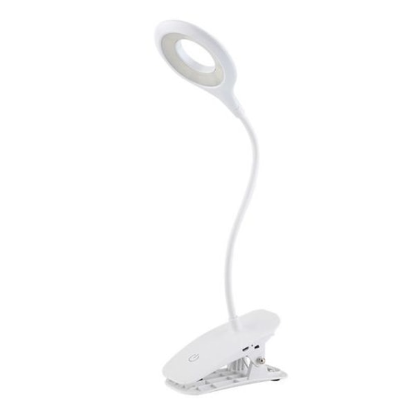 LED klemmelys læselampe klemme med berøringssensor, hvid