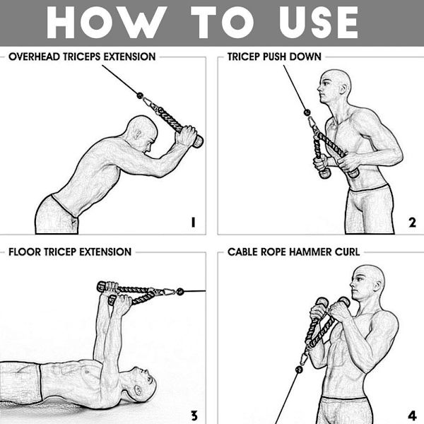 Nylon triceps reb, rød-sort, 70 cm