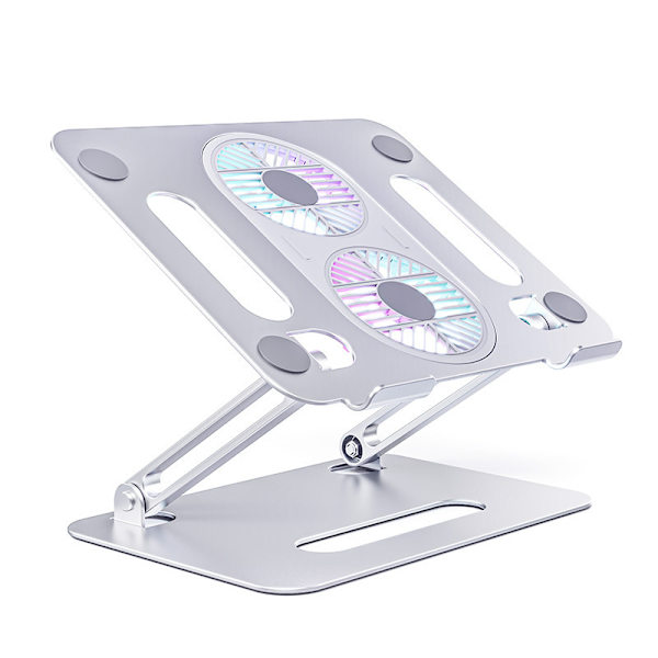 Aluminiumlegering foldbar computerstand - opgraderet dobbelt ventilator køleversion (type-c datakabel) Type A