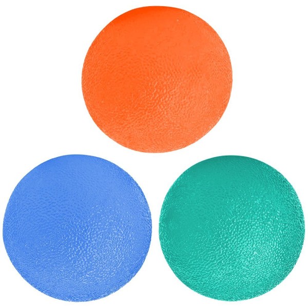 Handterapibollar Set med 3 Finger Handledsträning Orange + Blå + Grön