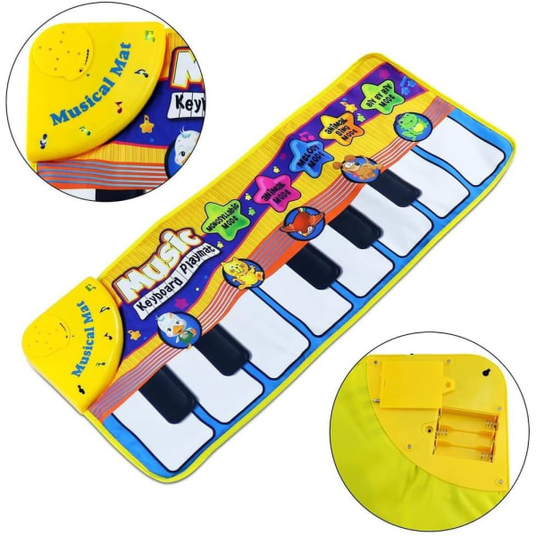 Klaverspil Måtte, Børne Klaver Måtte Musikalsk Tæppe Baby Keyboard Tæppe