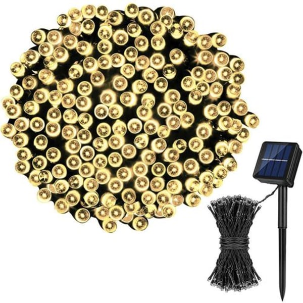 Solcelledrevne utelys, 22M 200 LED, 8 moduser varmt hvitt