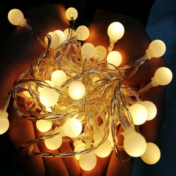 Elektrisk lyskrans, LED-kransbold 8 lystilstande, varm hvid