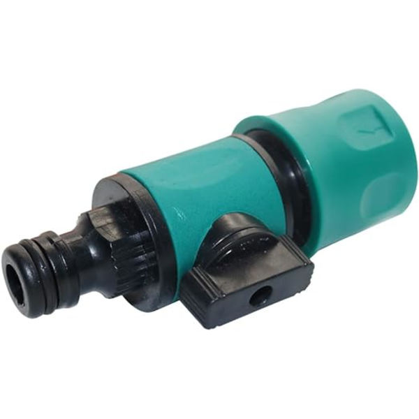 Limhylse for hageslange med ventil 16mm 2 hurtigkoblinger