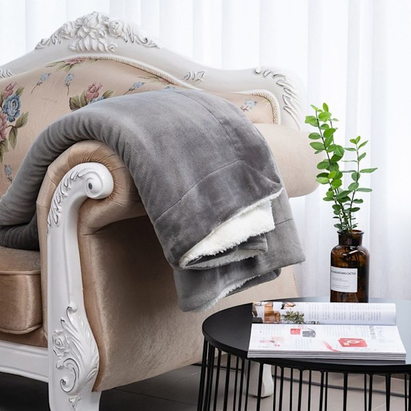 Sofa teppe, koselig teppe, ekstra varmt, tykt Sherpa teppe, lite, mykt og fluffy