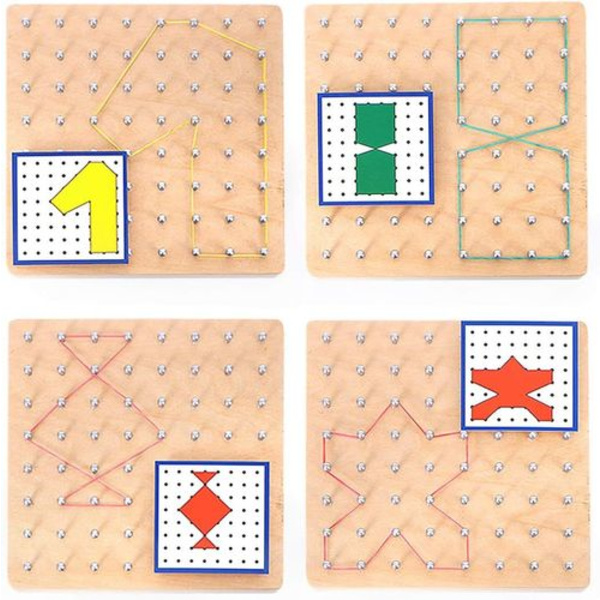O-Kinee Træ Geoboard Legetøj, Geometri Tavle Montessori Træ Puslespil Legetøj til Børn