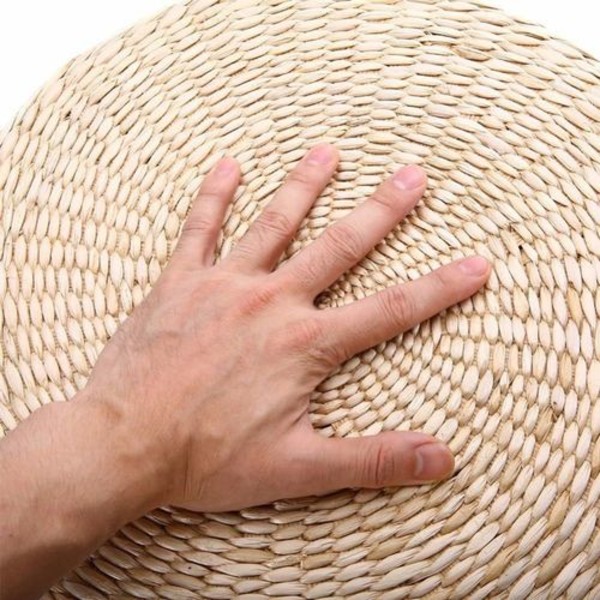 UxradG tuolin istuinmatto, ruoho tyyny, tyyny, beige, käsintehty, pyöreä,