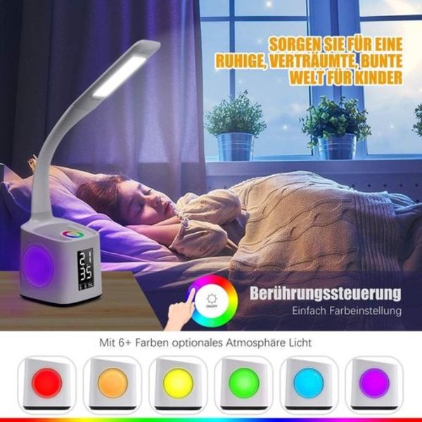 Børns skrivebordslampe LED multifunktions bordlampe, øjenbeskyttelse