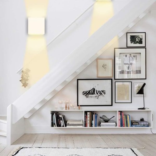 LED-vägglampa inomhus/utomhus 12W 2-delad utomhusvägglampa 3000K LED