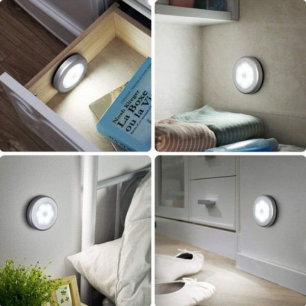 3-pack inomhus LED-rörelsesensorer, skåpsbelysning, batteridriven Warmes Licht