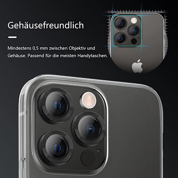 Kameraskydd för iPhone 13 Pro/ iPhone 13 Pro Max kamerahärdat glas,