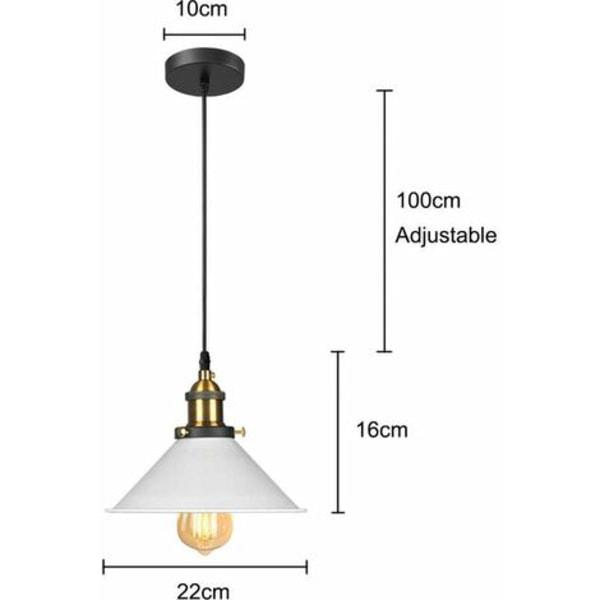 3x retro taklampa industriell design Edison taklampa E27 krona metall taklampa, Ø 22cm, vit