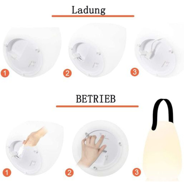 Ulkolamppu kannettava monivärinen LED-ladattava pöytälamppu vedenpitävä