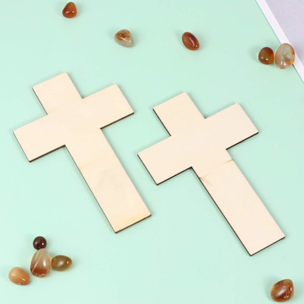36 st 11CMx7CM Tomma Träkors Trä DIY Konst Hantverksprojekt