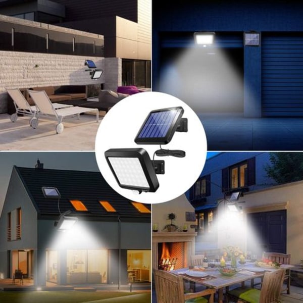 Solcellelamper til udendørs brug, 56 LED solcellelamper 120° superlysende solcellelamper