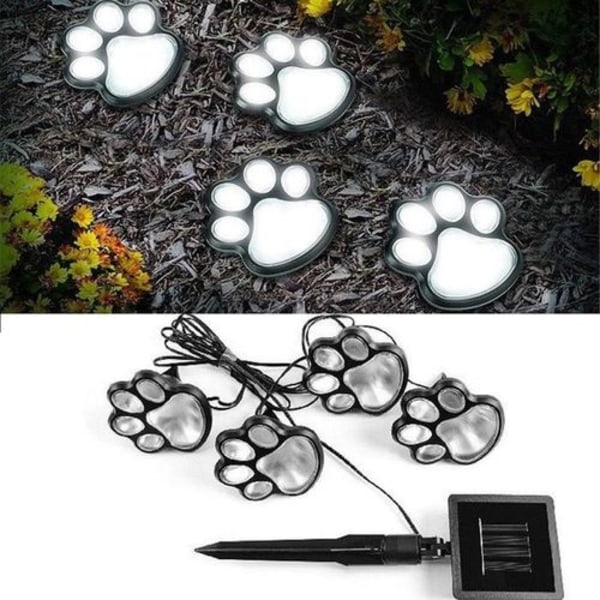Solcelled LED-lys (4-pakning) Hagebelysning Klolys for sti, plen, hage,