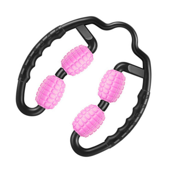 Muskelmassasjerulle, fascia- og massasjeapparat med håndtak for selvmassasje. Rosa