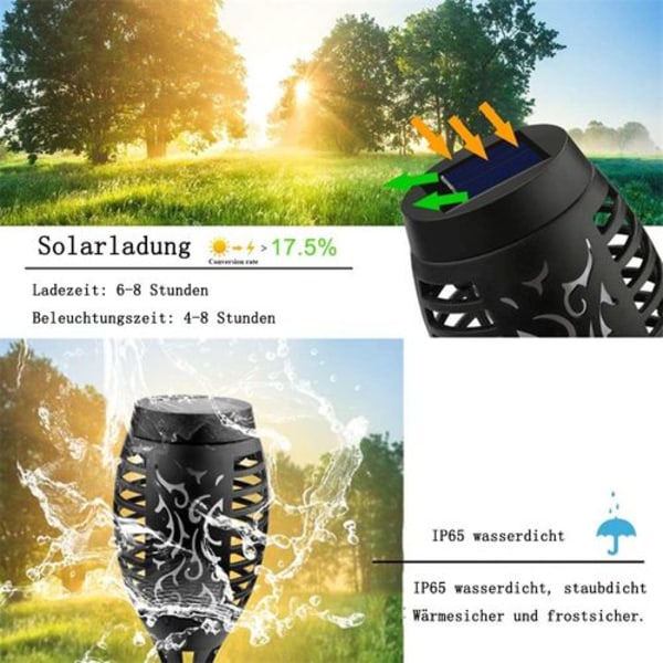 Solcellslampor för utomhusträdgård, solbrännare för utomhusbruk med