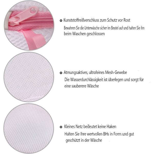 Vaskesekk i bra kvalitet, gjenbrukbar vaskesekk med glidelås, brukt