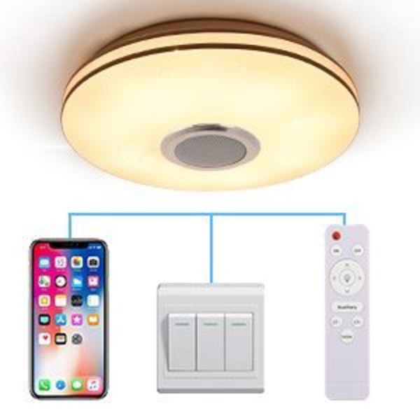 36W himmennettävä LED-kattovalaisin Bluetooth-kaiuttimella, kaukosäätimellä ja